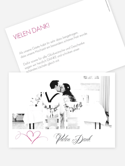 Dankeskarte Hochzeit Herzschlag