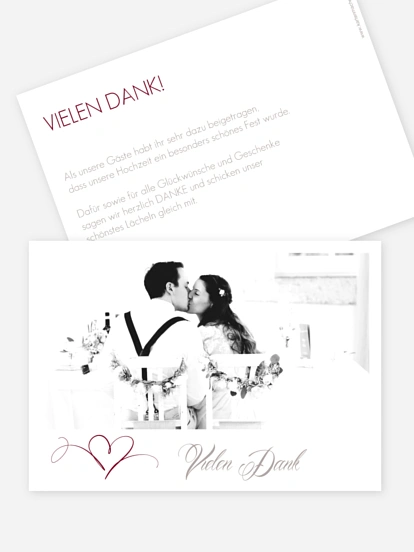 Dankeskarte Hochzeit Herzschlag