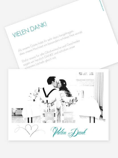 Dankeskarte Hochzeit Herzschlag