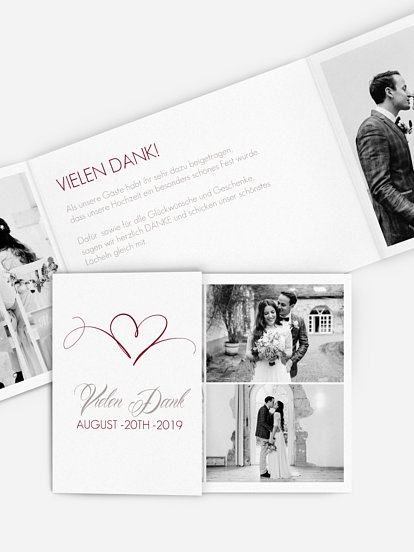 Dankeskarte Hochzeit Herzschlag