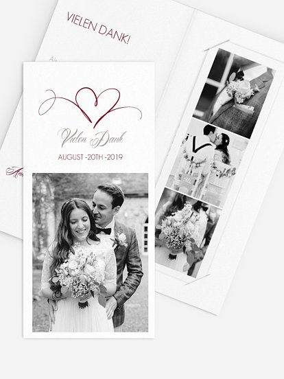 Dankeskarte Hochzeit Herzschlag