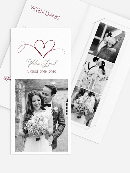 Dankeskarte Hochzeit Herzschlag
