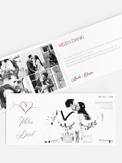 Dankeskarte Hochzeit Herzschlag