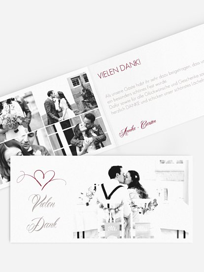 Dankeskarte Hochzeit Herzschlag
