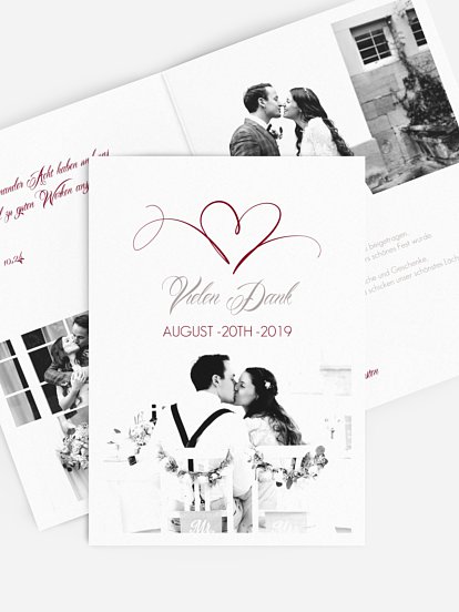 Dankeskarte Hochzeit Herzschlag