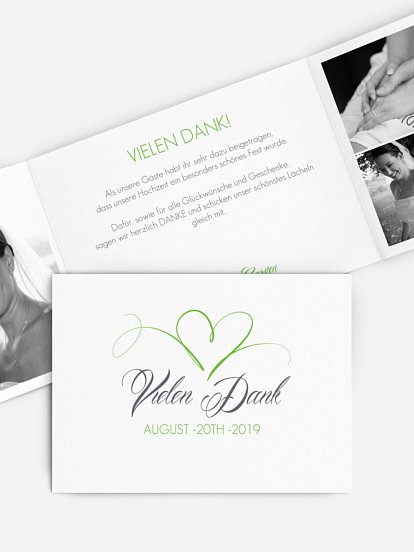 Dankeskarte Hochzeit Herzschlag