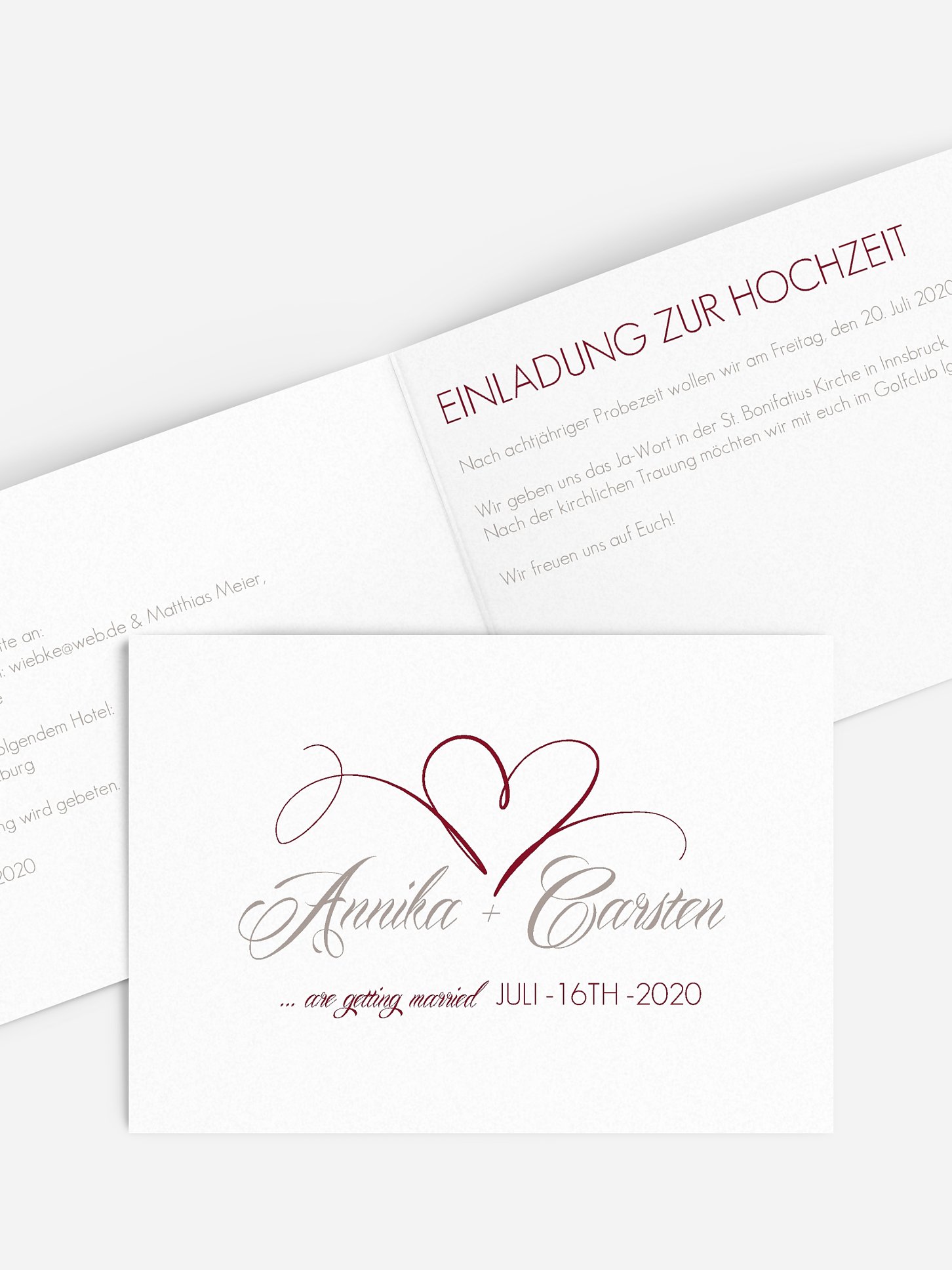 Hochzeitseinladung Herzschlag
