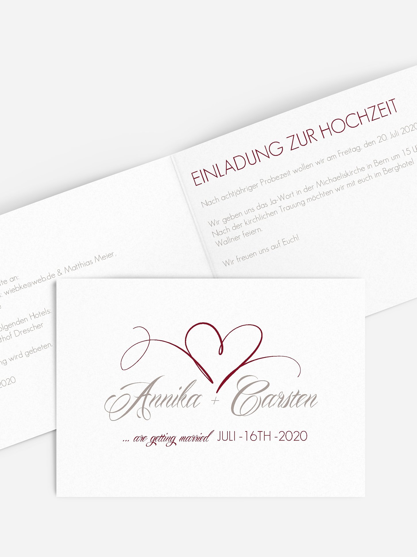 Hochzeitseinladung Herzschlag