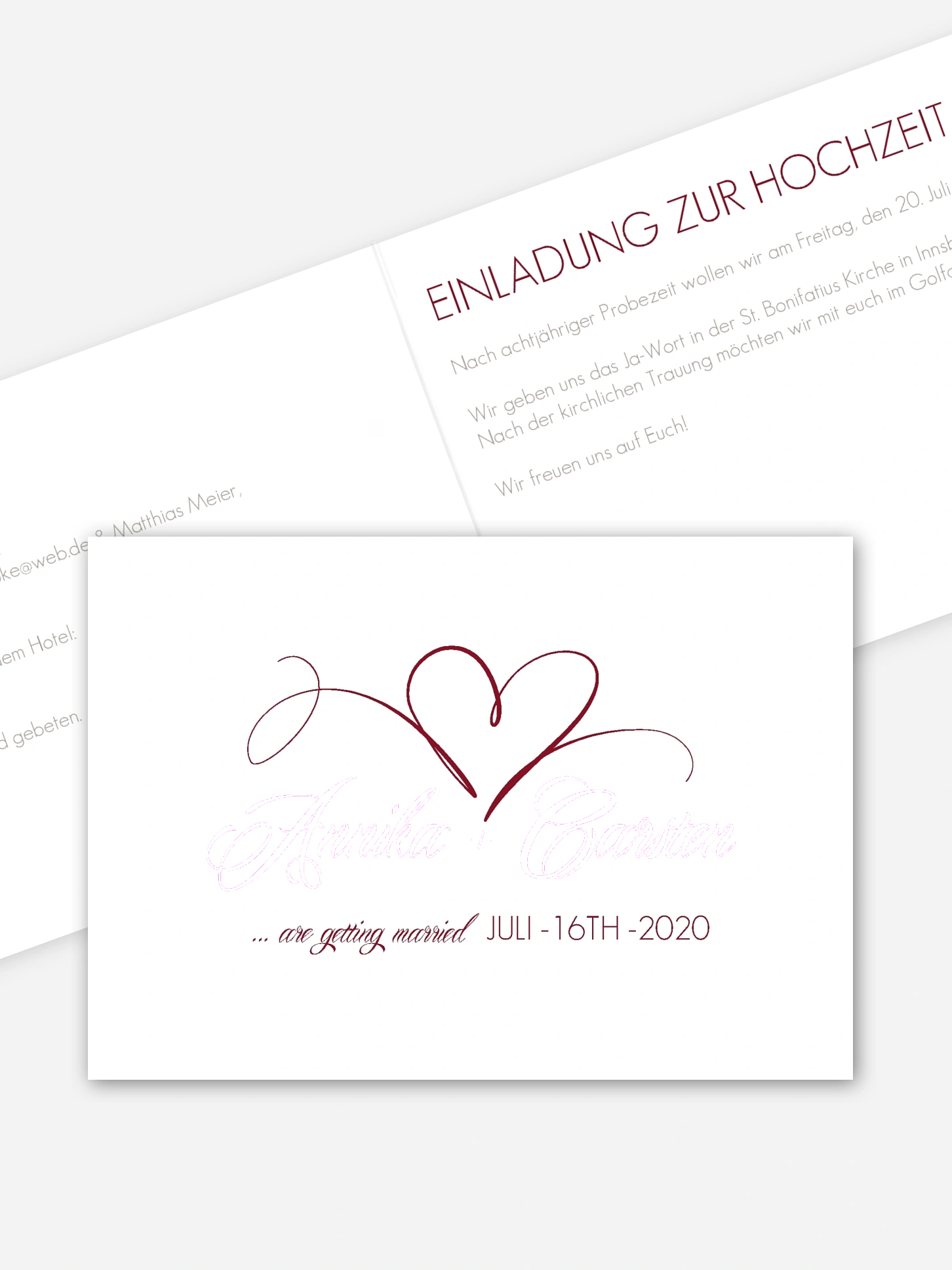 Hochzeitseinladung Herzschlag