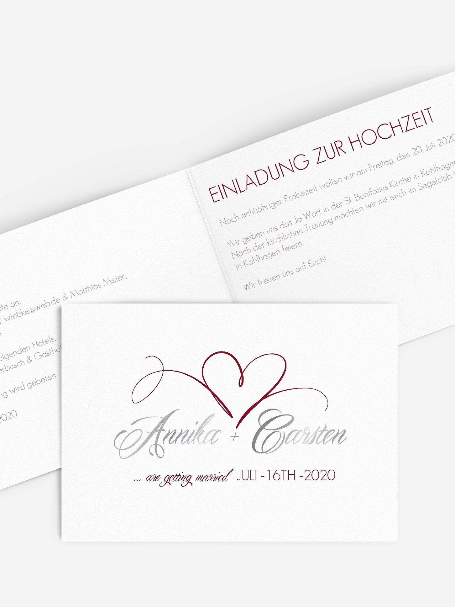 Hochzeitseinladung Herzschlag
