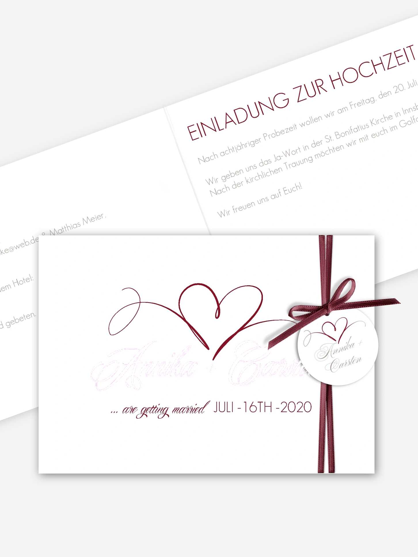 Hochzeitseinladung Herzschlag