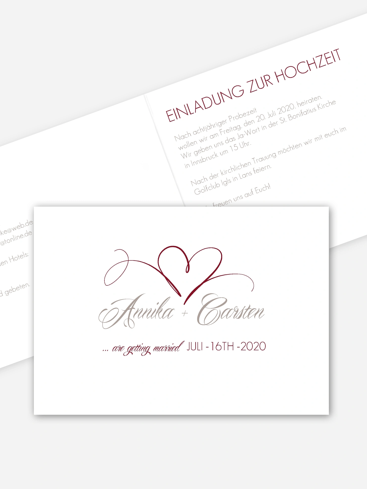 Hochzeitseinladung Herzschlag