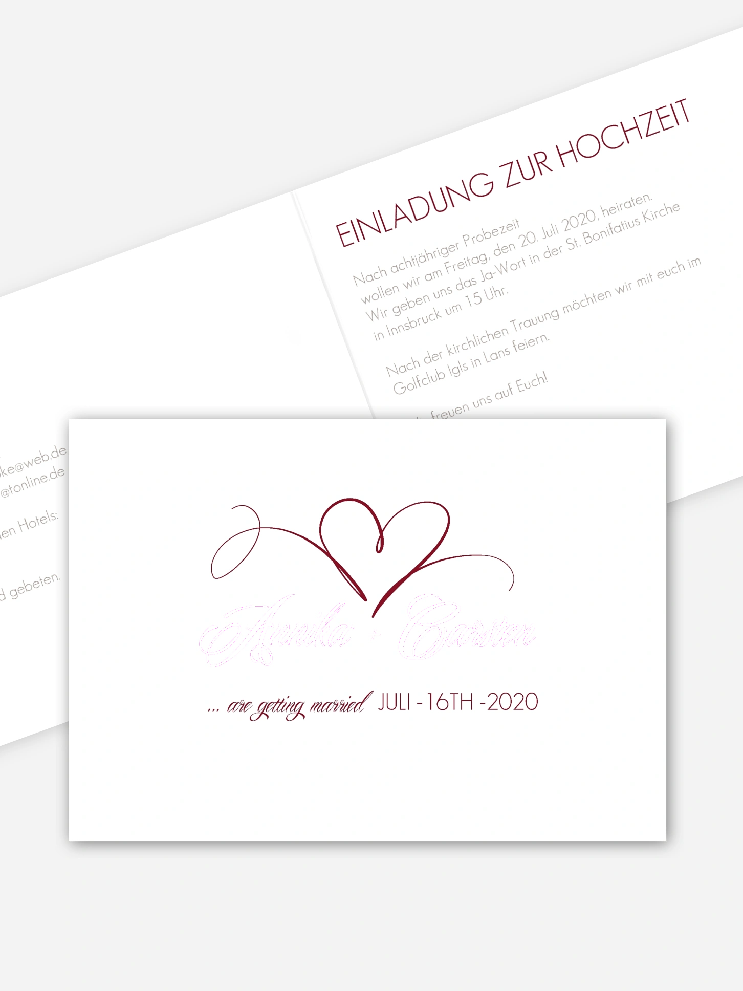 Hochzeitseinladung Herzschlag