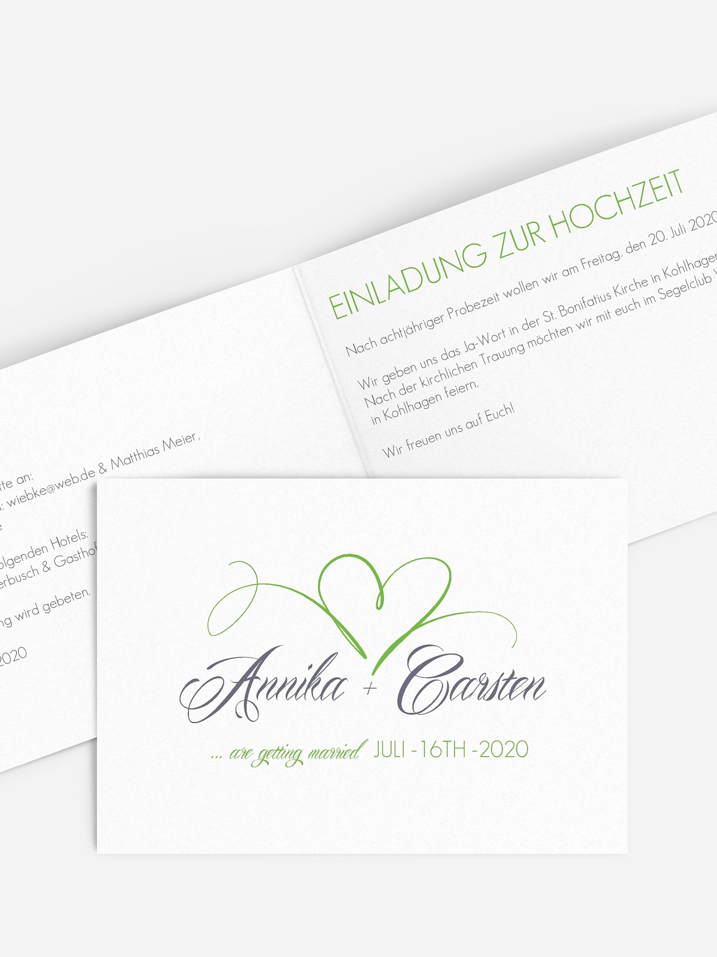 Hochzeitseinladung Herzschlag