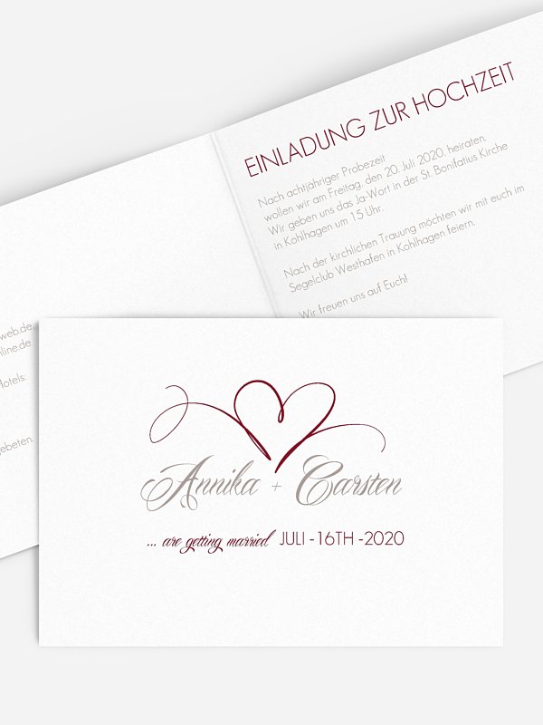Hochzeitseinladung Herzschlag
