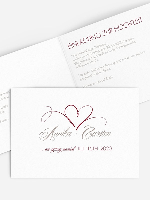 Hochzeitseinladung Herzschlag