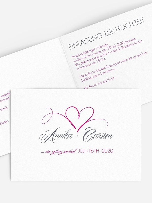 Hochzeitseinladung Herzschlag