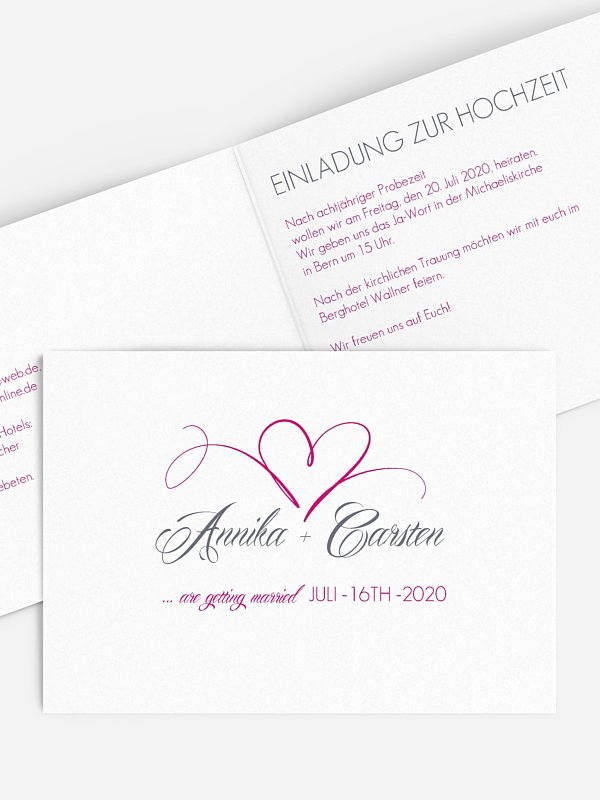 Hochzeitseinladung Herzschlag