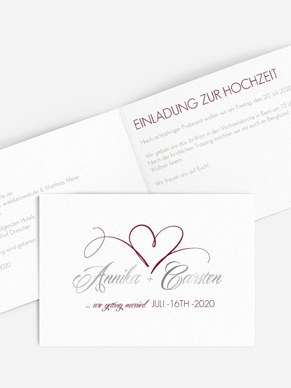 Hochzeitseinladung Herzschlag