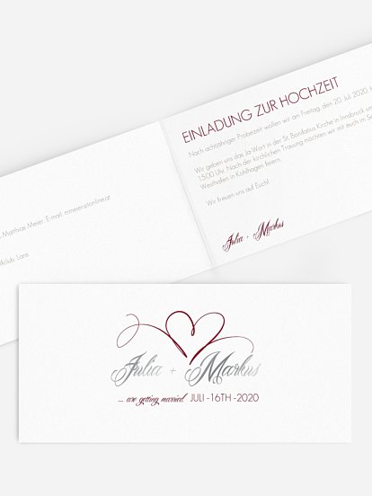 Hochzeitseinladung Herzschlag
