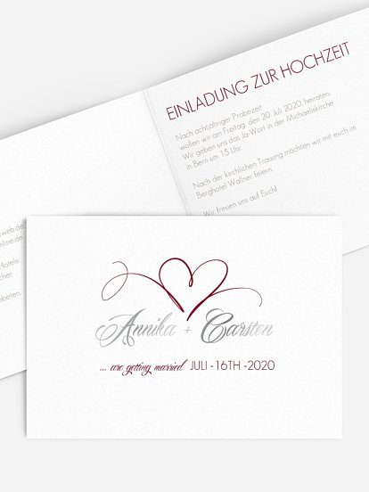 Hochzeitseinladung Herzschlag