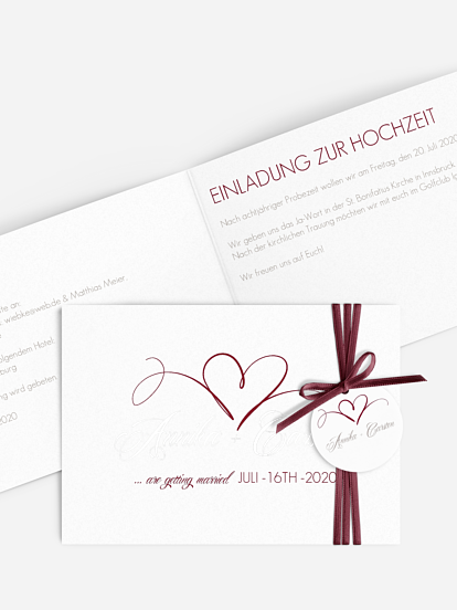 Hochzeitseinladung Herzschlag