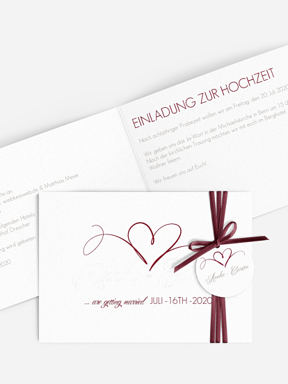 Hochzeitseinladung Herzschlag