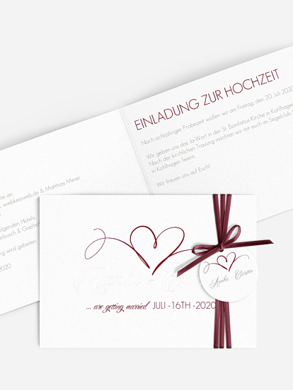 Hochzeitseinladung Herzschlag