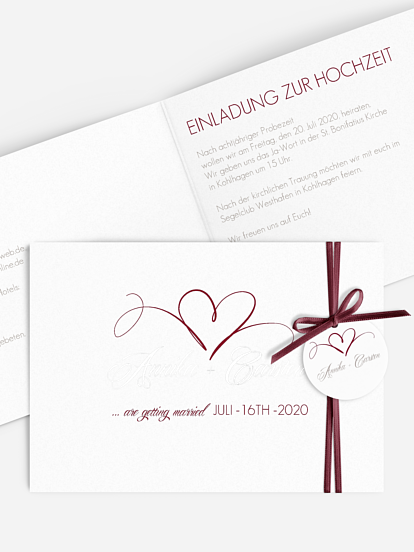 Hochzeitseinladung Herzschlag