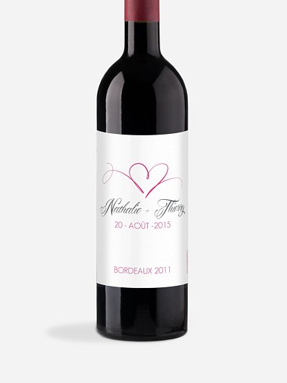 Étiquette bouteille En plein coeur