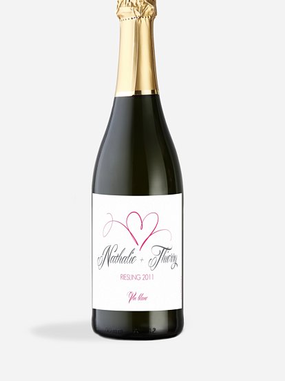 Étiquette bouteille En plein coeur