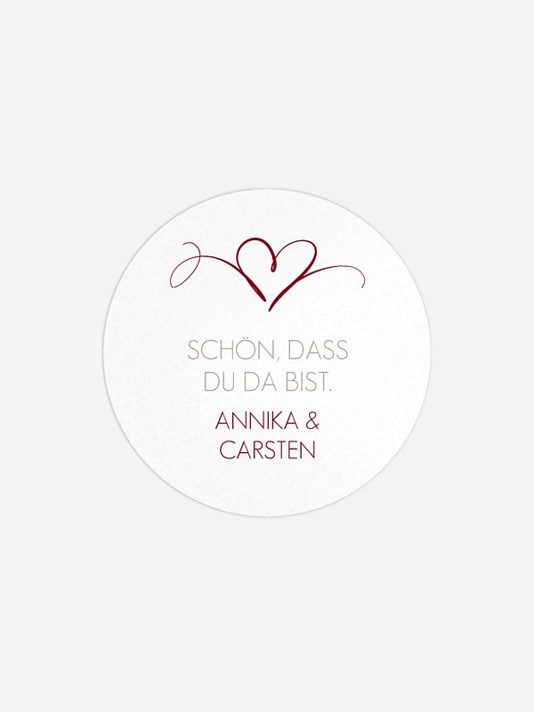 Geschenkaufkleber Hochzeit Herzschlag
