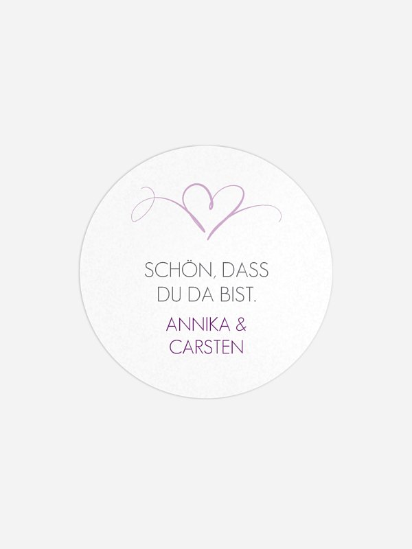 Geschenkaufkleber Hochzeit Herzschlag