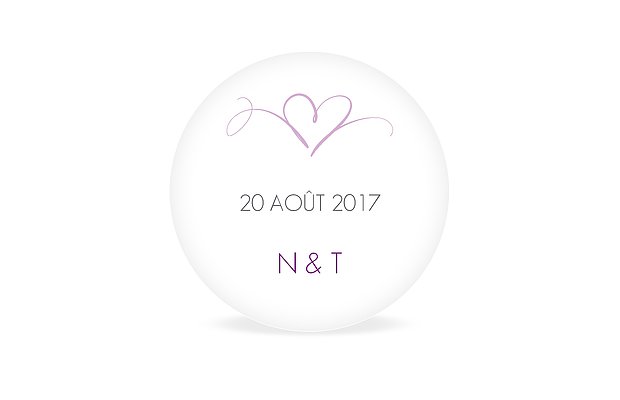 Étiquette cadeau mariage En plein coeur