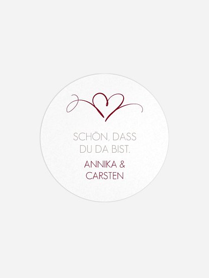 Geschenkaufkleber Hochzeit Herzschlag