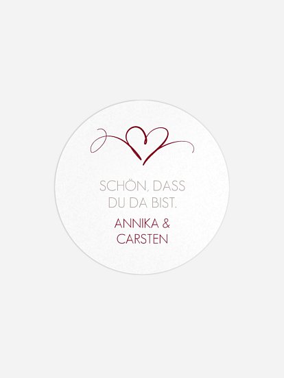 Geschenkaufkleber Hochzeit Herzschlag