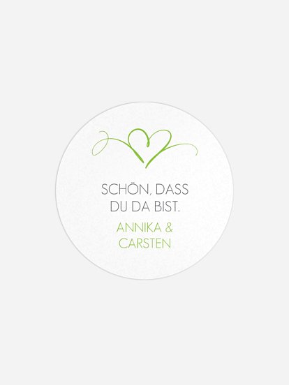 Geschenkaufkleber Hochzeit Herzschlag