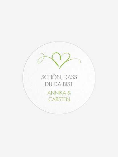 Geschenkaufkleber Hochzeit Herzschlag