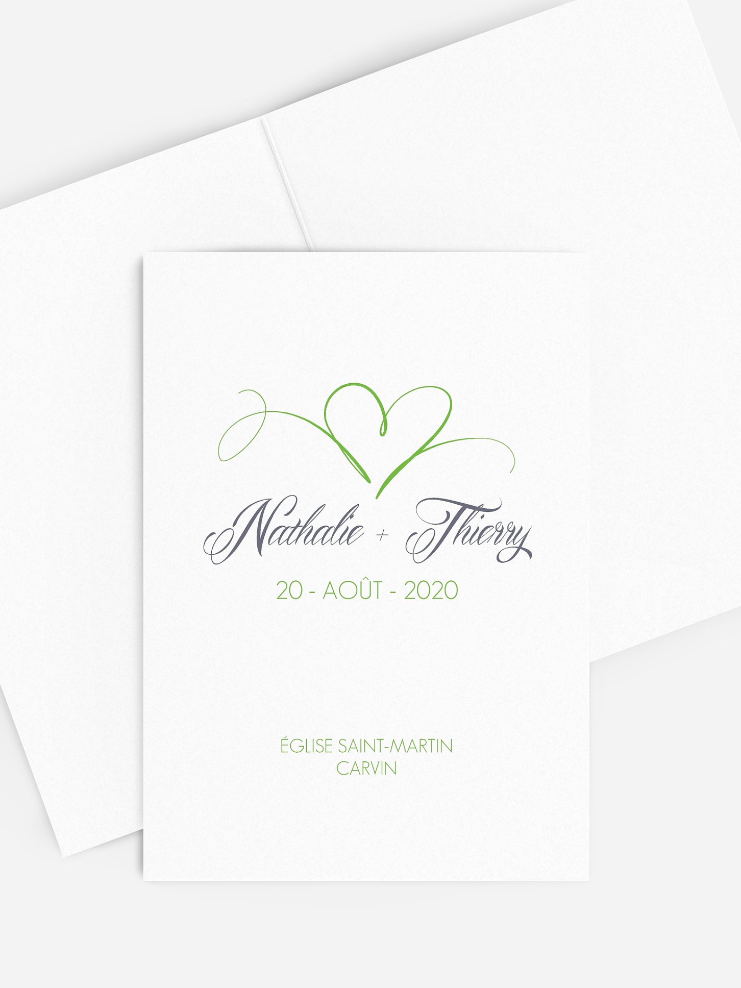 Livret de messe mariage En plein coeur