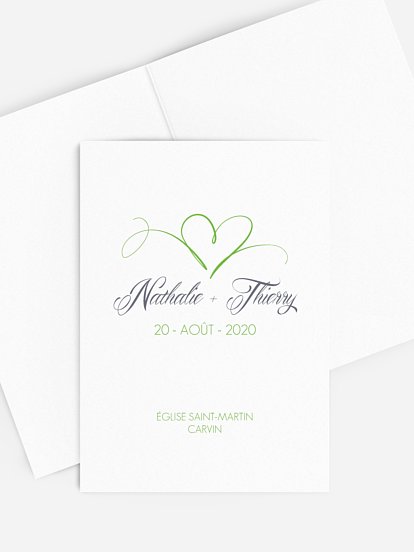 Livret de messe mariage En plein coeur