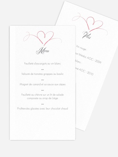 Menu De Mariage A Personnaliser Faireparterie