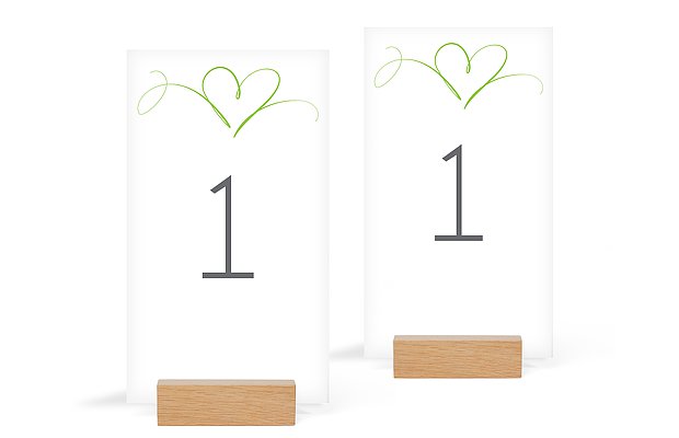 Numéro de table mariage En plein coeur