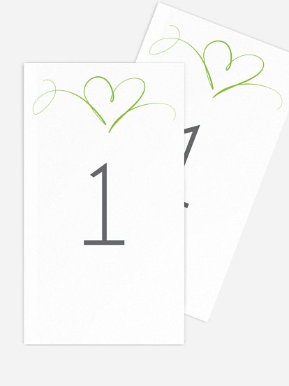 Tischnummer Herzschlag