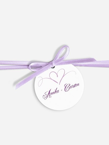 Anhänger mit Band zur Hochzeit Herzschlag