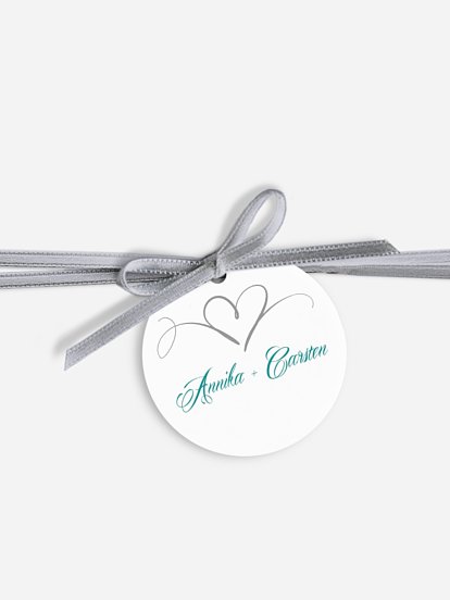 Anhänger mit Band zur Hochzeit Herzschlag