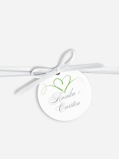 Anhänger mit Band zur Hochzeit Herzschlag