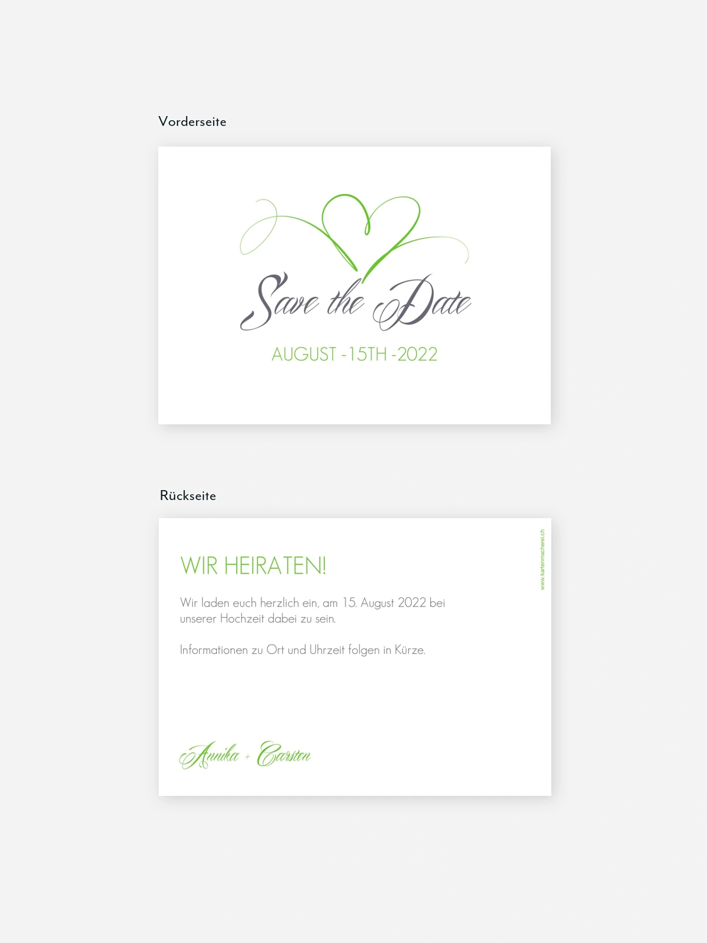 Save-the-Date Karte Herzschlag