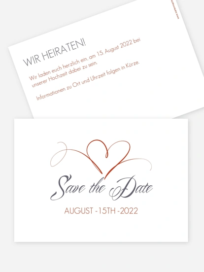 Save-the-Date Karte Herzschlag