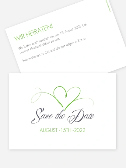 Save-the-Date Karte Herzschlag
