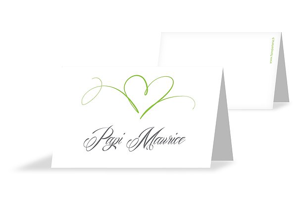 Marque-place mariage En plein coeur